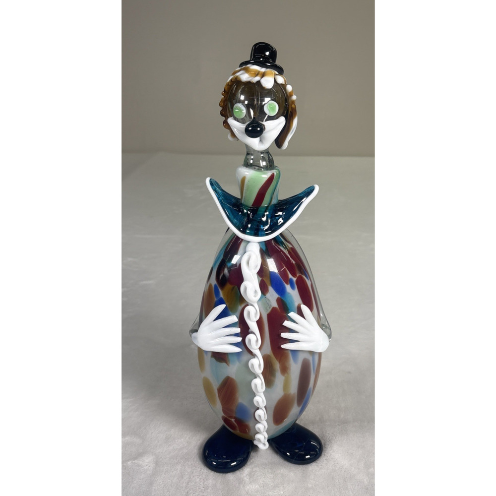 Vintage Murano Hand Blown Glass Clown Decanter 15" Italian Art Glass Charity